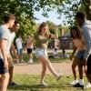 Handmade Crocheted Footbag for Juggling Practice Woven Cotton Kick Ball for Coordination Training, Tricks, and Stress Relief view 3