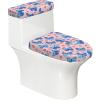 Aiyoolee Soft Stretch Toilet Seat Cover Set Butterfly Purple Floral, Machine Washable Reusable Elastic Bottom Bathroom Accessories view 1