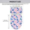 Aiyoolee Soft Stretch Toilet Seat Cover Set Butterfly Purple Floral, Machine Washable Reusable Elastic Bottom Bathroom Accessories view 2