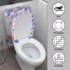 Aiyoolee Soft Stretch Toilet Seat Cover Set Butterfly Purple Floral, Machine Washable Reusable Elastic Bottom Bathroom Accessories view 3