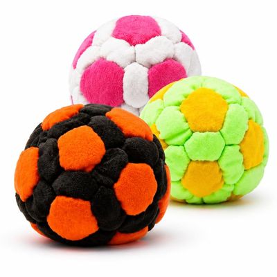 Pellet Filled Soccer Footbag Sacks Ball, Soft Durable Soccer Style Kick Bag for Foot Coordination Training, Outdoor Play, Stress Relief Toy (Balck)