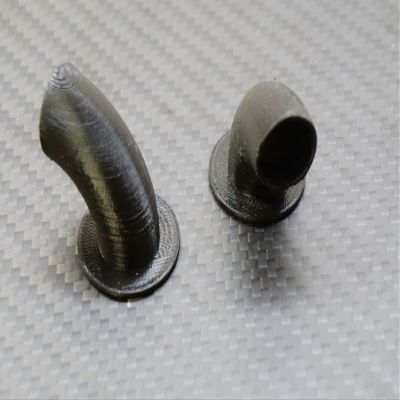 3DEXL 1/10 Scale Bullhorn Exhaust Tips for No Prep RC Drag Racing NPRC (Silver/Black), Color: Black: