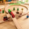 Bunu1492 Wooden Train Track Tunnel Set,3-Piece Railway Expansion Pack with 1 Tunnel & 2 S-Curved Tracks, Compatible with Most Major Wooden Train Sets, Educational Railway Accessories for Kids Ages 3+ view 4