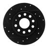 KarParts360 For Volkswagen e-Golf 2015 16 17 18 2019 Rotor Set | Black | Drilled And Slotted view 2