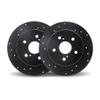 KarParts360 For Honda Pilot 2003 04 05 06 07 2008 Rotor Set | Black | Drilled And Slotted view 2