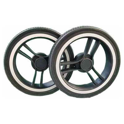 Baby Pram Wheel Set Reliable Rubber and Metal Stroller Replacement(Rear Wheel)