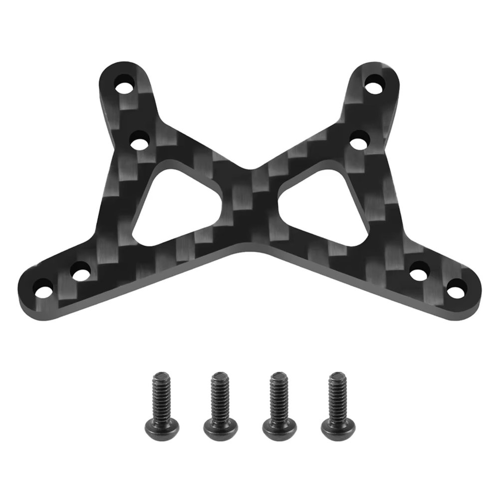 Rc Accessories for Mini-B 2WD 1/16 Carbon Fiber+Aluminum Alloy Front Rear Shock Mount Bracket RC for Buggy Truck Model Upgrade Parts(Front)