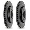 KarParts360 For Freightliner Sprinter 3500 2007-2021 Rotor Set Front and Rear | Black | Vented Rotor | Drilled And Slotted view 3