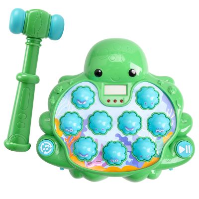 KINUZE Whack-a-Mole Toy, Interactive Hammer Pounding Game for Kids with Light & Music, Early Educational Learning Toy, Birthday Gift for Boys Girls Ages 2-6Green