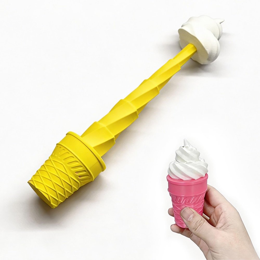 2PCS 3D Printed Gravity Retractable Ice Cream Cone Sword Model Toys, Telescopic Plastic Ice Cream Cone Sword Toy, Impossible Cone, Spiral Cone Fidget Toy for Anxiety Relaxing (Pink)