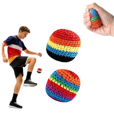 QUYTHLEN New Soccer Hackys Footbag Sacks, Soft Plush Footbags for Adults, Durable World Juggling Balls, Vibrant Sports Design for Indoor & Outdoor Play, Party Favors, and Coordination Training 2 Pack