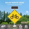24'' Pedestrian Crossing Bicycle Sign Solar Powered LED Flashing Bicycle Sign, Aluminum Road Signs Traffic LED Blinking Street Warning Signs, Waterproof, Rust-Proof, Engineer Grade view 2