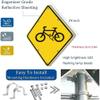 24'' Pedestrian Crossing Bicycle Sign Solar Powered LED Flashing Bicycle Sign, Aluminum Road Signs Traffic LED Blinking Street Warning Signs, Waterproof, Rust-Proof, Engineer Grade view 3
