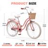 24 Inch Girls Bike, Girl Bike Bicycles with Basket for 10+ Years Old Kids view 2