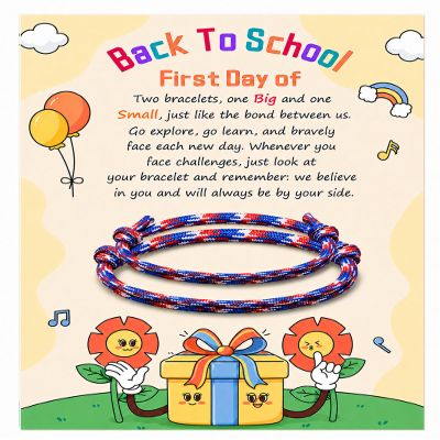 UVGVA First Day of Kindergarten Bracelets for Boy Mommy and Me Bracelets