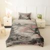 Erosebridal Vintage Japanese Art Toddler Comforter Cover Cherry Blossom Bedding Set Ink Painting Mountain Duvet Cover for Kids Boys Girls,Japan Ukiyo-E Bed Set view 2