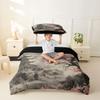 Erosebridal Vintage Japanese Art Toddler Comforter Cover Cherry Blossom Bedding Set Ink Painting Mountain Duvet Cover for Kids Boys Girls,Japan Ukiyo-E Bed Set view 3
