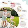 HOMMOW 14 Inch Kids Bike for Boys & Girls Ages 3-12, Kids Bicycle with Training Wheels, Basket, Streamers & Doll Seat, Dual Brake Children Bike,Pink view 3