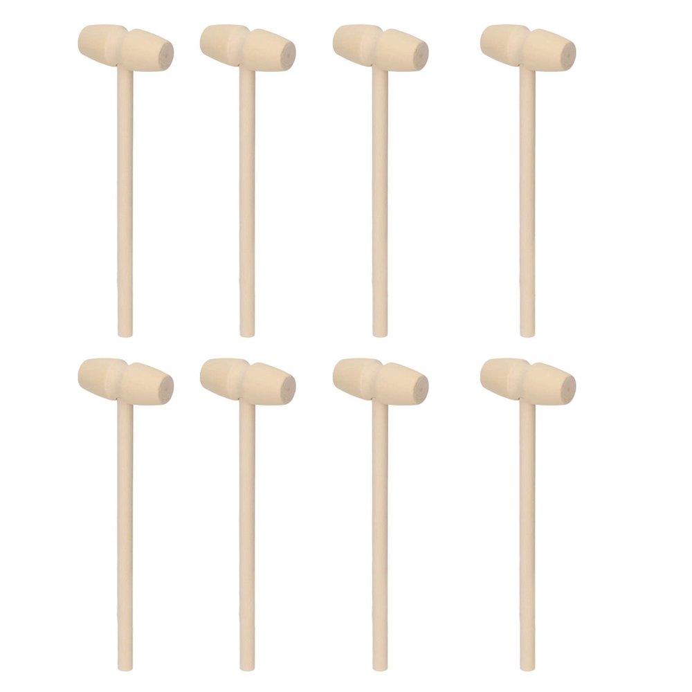 Hamwesh Wooden Hammer, 30 Pcs Mini Wooden Mallet Set for Children with Birch Wood Material for Smashing Chocolate Eggs Party Games and Crafts