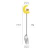 2PC- stainless steel moon rabbit cartoon spoon home fresh and exquisite personality-yellow moon-natural fork view 2