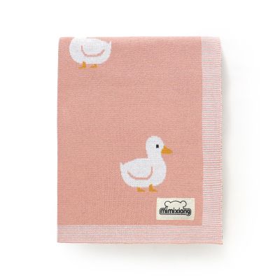 mimixiong Baby Blanket Knit Receiving Boys Girls Blanket Soft Cotton Neutral Blanke for Swaddle Crib Stroller with Cute Sheep (Pink-Duck, 30x40 Inch (Pack of 1))