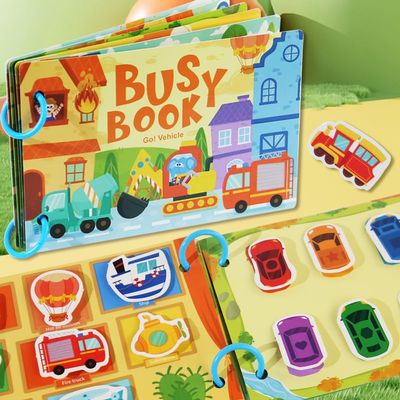 LilCognito Montessori Busy Book Sorting Toys for Toddlers 2-4, Quiet Book Educational Preschool Learning Activities for Kids, Sensory Fine Motor Matching Games for 3 Year Old Boys Girls Gifts(red)