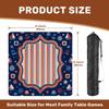 Mahjong Mat with Bag, 31.5 x 31.5 Inch Non Slip Red White Blue Shield Fireworks Patriotic Words , Gaming Pad for Mahjong, Poker, Dominoes, Card and Board Tile Games view 2