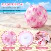 Sonwyoung 12 Pcs Pink Bow Beach Ball Bulk 12 Inch Thickened PVC Inflatable Beach Balls Summer Pool Blow up Toy Game for Outdoor Activity Games Coquette Birthday Party Favors Summer Party Supplies view 3