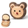 linenestbedding Baby Tooth Keepsake Box Wooden Beech and walnut Tooth Fairy Holder & Memory Capsule for First Tooth, Curl & Umbilical Cord Unisex Boys & Girls Shower Gift Registry view 1