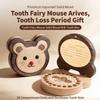 linenestbedding Baby Tooth Keepsake Box Wooden Beech and walnut Tooth Fairy Holder & Memory Capsule for First Tooth, Curl & Umbilical Cord Unisex Boys & Girls Shower Gift Registry view 2