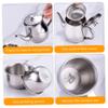 AZIDWERYQ Stainless Steel Pretend Play Tea Set Includes Portable 330ml Long Spout Teapot with Filter Screen and 4 70ml Cups for Children Camping Home view 3
