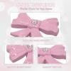 8 Pcs Pink Bow Drawer Knobs with Diamond Embellishment, Modern Zinc Alloy Dresser Handles, Sweet Cute Style, 1.73 x 1.46 x 0.73 in / 4.4 x 3.7 x 1.85 cm, for Cabinets, Wardrobes, and Vanity Decoration view 3