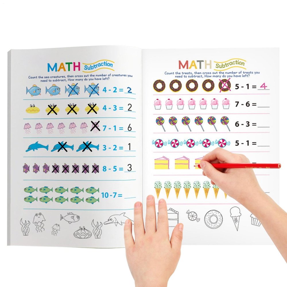 Math Game Paper 2618cm | 64-page Including Addition And Subtraction Problems Within 10 Math Manipulative | Math1 Workbook | Educational Learning Activity Book For Kids Home Study Classroom Practice