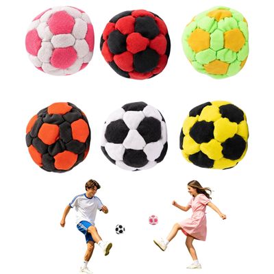 6 Pcs 32-Panel Footbag, Professional Sand-Filled Footbag Sacks for Foot Coordination Training, Durable Knitted Kick Bag for Outdoor Play and Stress Relief, Assorted Colors