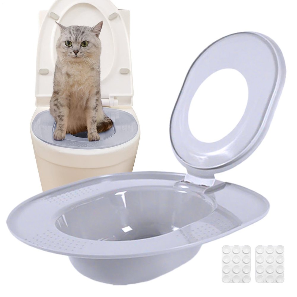 Kitten Toilet Trainer - 32cm Portables Cat Litter Training System Reusable Removable Pet Potty Seat Adjustable Bathroom Kit