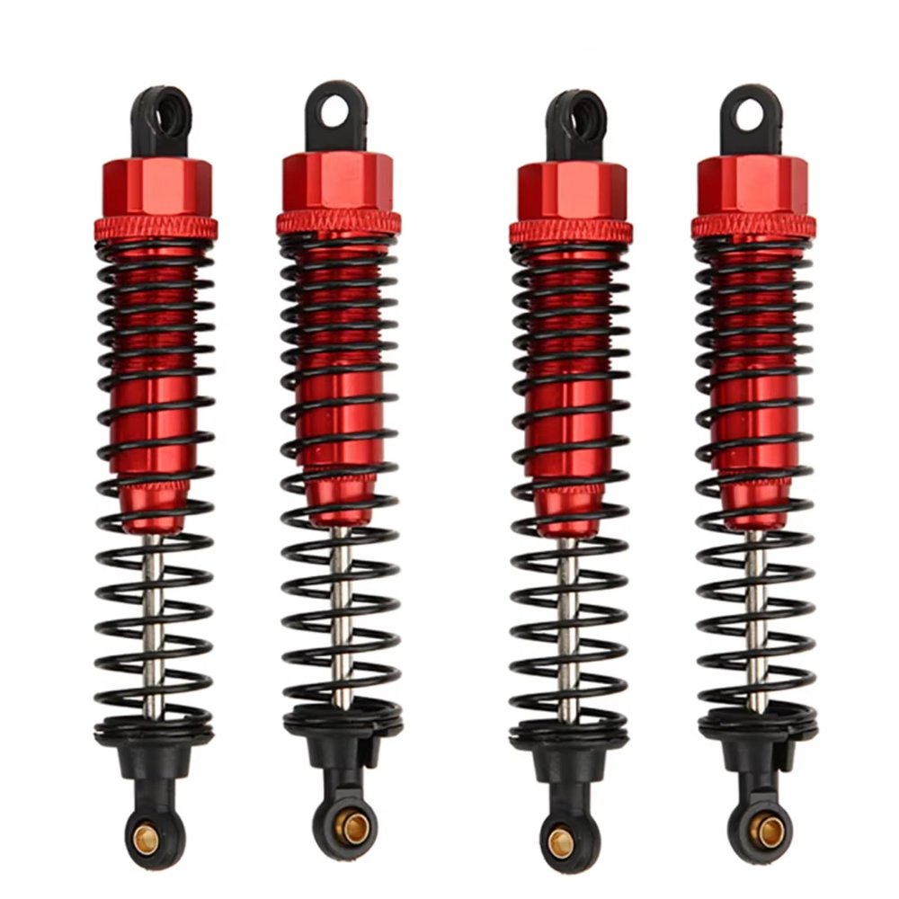 Rc Dampers Spare Parts for HSP for HPI Highway Monster Truck Off-Road Vehicle 1/10 Scale 4 Pieces 68mm 98mm 108mm Aluminum Shock Absorber Damper RC Car(Red,108mm)