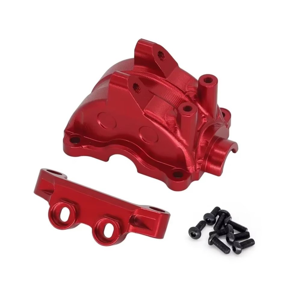 RC Car Repair Kit Compatible with Tamiya for TT02 1/10 RC Car Upgrade Parts Metal Gearbox Housing Gear Box Shell Differential Case(Red)