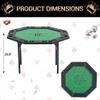 WENTUM Poker Table Foldable, 8-Player Octagon Poker Table with Chip Trays & Collapsible Legs, Folding Texas Holdem Game Table for Casino Leisure Game, Easy Assembly, Green view 2