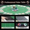WENTUM Poker Table Foldable, 8-Player Octagon Poker Table with Chip Trays & Collapsible Legs, Folding Texas Holdem Game Table for Casino Leisure Game, Easy Assembly, Green view 4