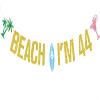 Gold Glitter Beach I'M 44 Banner, Beach Surfing Surfboard Cheers to 44 Years Decor, Summer Hawaiian Luau Tropical Themed 44th Birthday Party Decorations Supplies view 1