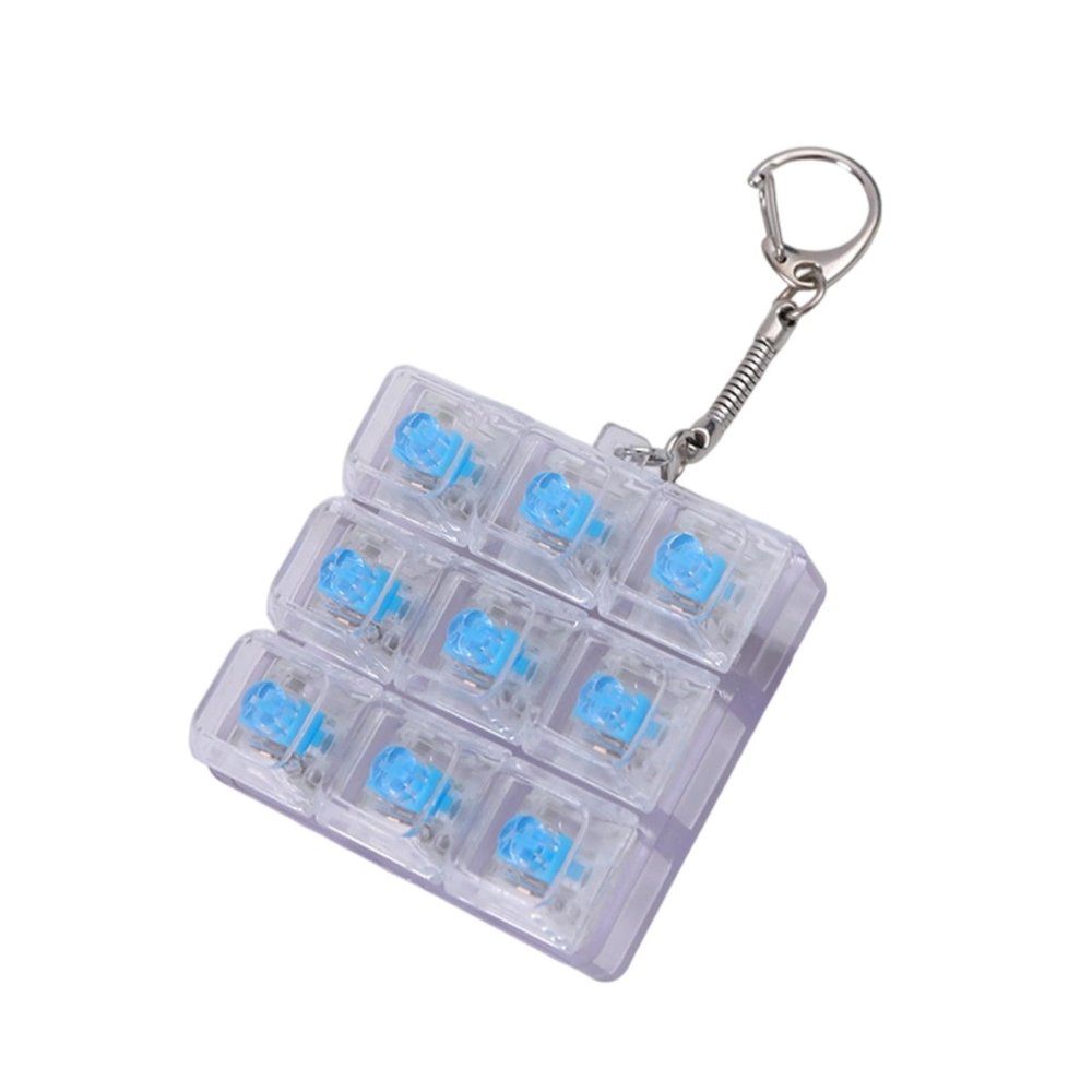 Keyboard Toy, 9 in 1 Button, Clicker Keychain with Led Lights, for Adults to Relieve Stress and Pass Time