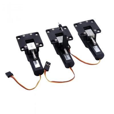 Servoless Electric Retractable Landing Gear Set (2 Main + 1 Nose) Compatible with Fixed-Wing RC Airplanes, JR Plug, 35kg Capacity(2 Main 1 Nose)