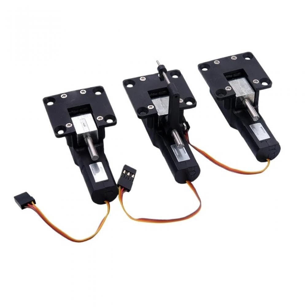 Servoless Electric Retractable Landing Gear Set (2 Main + 1 Nose) Compatible with Fixed-Wing RC Airplanes, JR Plug, 35kg Capacity(2 Main 1 Nose)