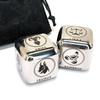 2Pcs/Set Metal 12 Constellation Dice Set, Laser Engraved 6-Sided Stainless Steel Big Zodiac Dices for Game Divination Accessory (Modern, Silver) view 1