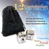 2Pcs/Set Metal 12 Constellation Dice Set, Laser Engraved 6-Sided Stainless Steel Big Zodiac Dices for Game Divination Accessory (Modern, Silver) view 2