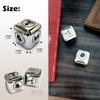 2Pcs/Set Metal 12 Constellation Dice Set, Laser Engraved 6-Sided Stainless Steel Big Zodiac Dices for Game Divination Accessory (Modern, Silver) view 3