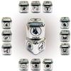 2Pcs/Set Metal 12 Constellation Dice Set, Laser Engraved 6-Sided Stainless Steel Big Zodiac Dices for Game Divination Accessory (Modern, Silver) view 4
