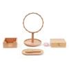 lstyty Montessori Dressing Grooming Set, Toddler Wooden Vanity Mirror & Hair Brush Set, Beech Wood Practical Life Self-Care Kit view 1