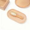lstyty Montessori Dressing Grooming Set, Toddler Wooden Vanity Mirror & Hair Brush Set, Beech Wood Practical Life Self-Care Kit view 3