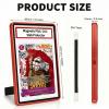 Matlir Magnetic PSA/CGC Slab Protector with Foldable Kickstand - UV Protection Tempered Glass & Aluminum Metal Bumper for 35PT PSA CGC CSG AGS, 9-Point Secure Lock Display Guard & Clear View (Red) view 2